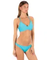Hurley Women's Solid Moderate Coverage Swim Bottoms In Blue