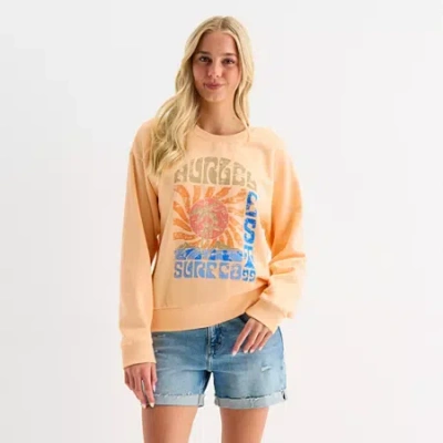 Hurley Womens Juniors Crew Neck Long Sleeve Sweatshirt In Sand