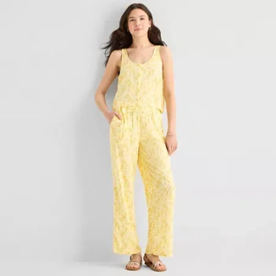 Hurley Womens Juniors Mid Rise Pull-on Pant In Yellow