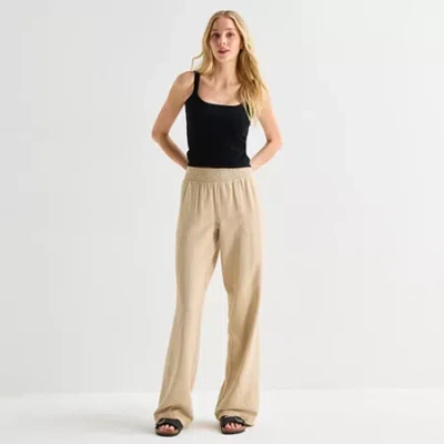 Hurley Womens Juniors Straight Low Rise Pull-on Pant In Brown