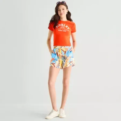 Hurley Womens Mid Rise Juniors Pull-on Short In Multi