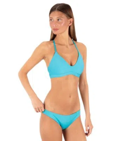Hurley Womens Tie Back Bralette Bikini Top Bottoms In Blue