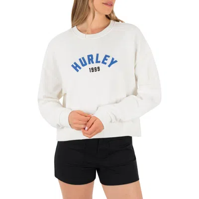 Hurley Worthy Boxy Cotton French Terry Graphic T-shirt In White