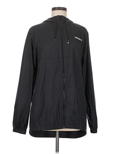 Pre-owned Hurley Zip Up Hoodie In Black