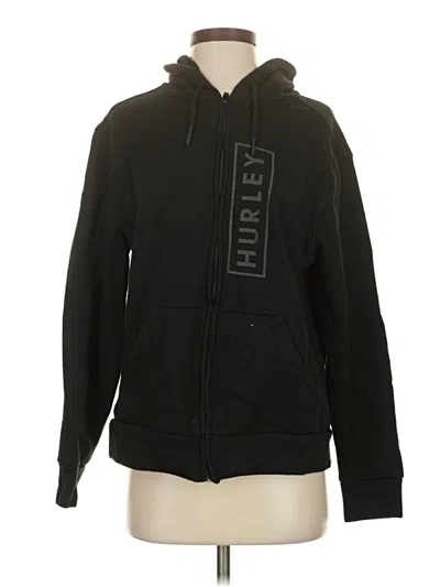 Pre-owned Hurley Zip Up Hoodie In Black