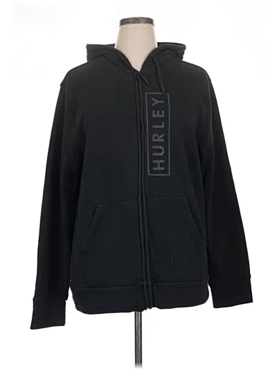 Pre-owned Hurley Zip Up Hoodie In Black