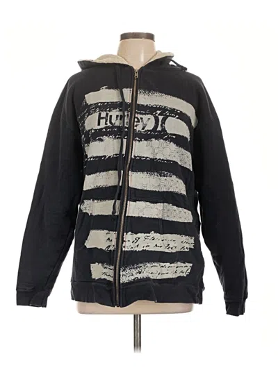 Pre-owned Hurley Zip Up Hoodie In Black