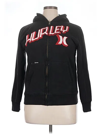Pre-owned Hurley Zip Up Hoodie In Black