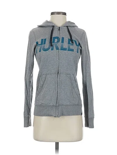 Pre-owned Hurley Zip Up Hoodie In Gray
