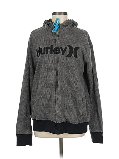 Pre-owned Hurley Zip Up Hoodie In Gray