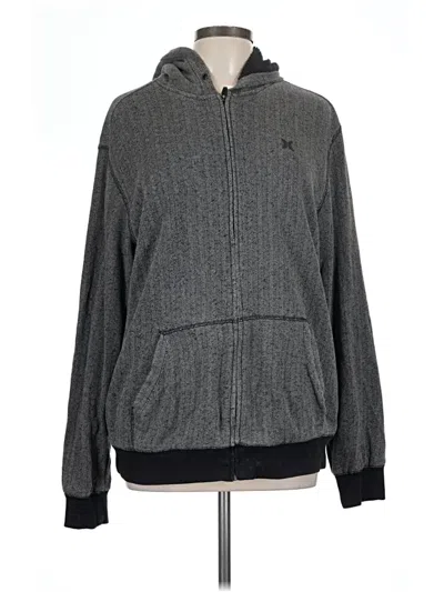 Pre-owned Hurley Zip Up Hoodie In Gray