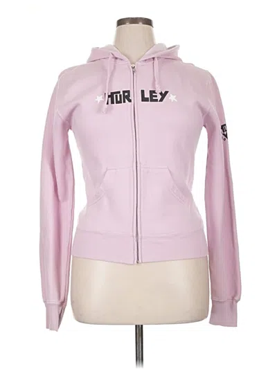 Pre-owned Hurley Zip Up Hoodie In Pink