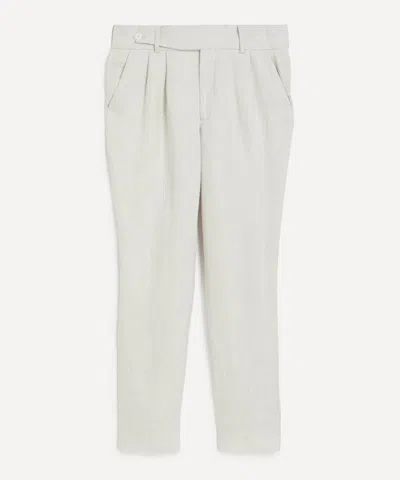 Hurlingham Polo Mens Lavenham Classic Linen Trousers In Gray