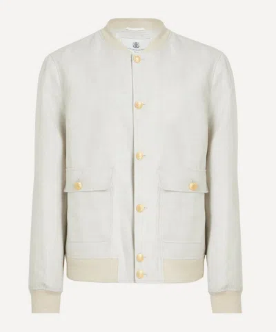 Hurlingham Polo Mens Worsley Linen Jockey Jacket In Gray