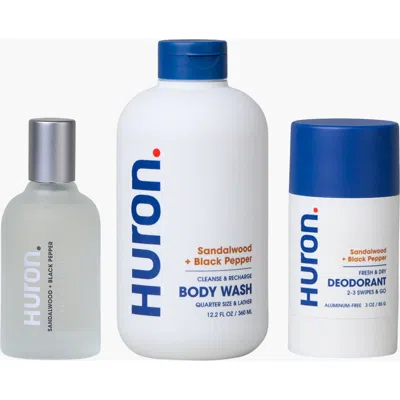Huron Signature Scent Personal Care Bundle In Sandalwood/black Pepper