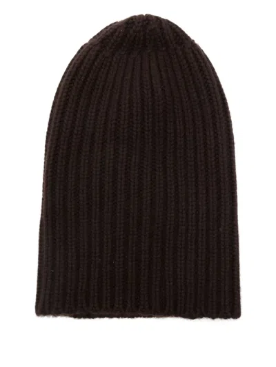 Hurray Ribbed Beanie In Brown