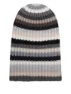 Hurray Beanie With Multicolored Striped Pattern In Brown