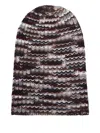 Hurray Wavy Striped Cashmere Beanie In Brown