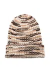 Hurray Striped Cashmere Beanie Hat In Brown