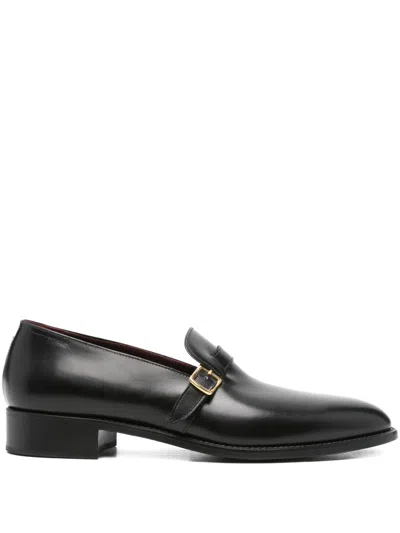 Husbands Buckle-fastening Leather Loafers In Black