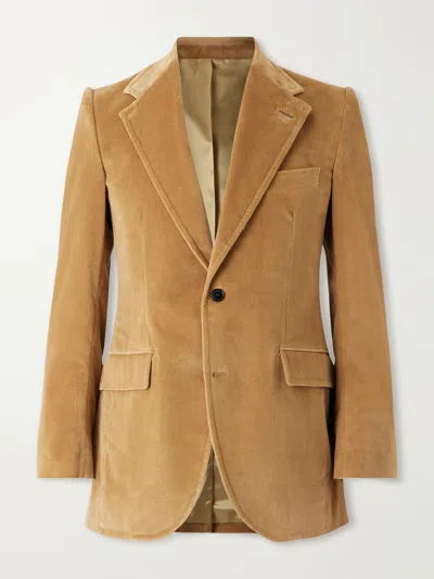 Husbands Cotton-velvet Blazer In Yellow