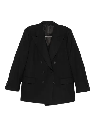Husbands Double-breasted Blazer In Black
