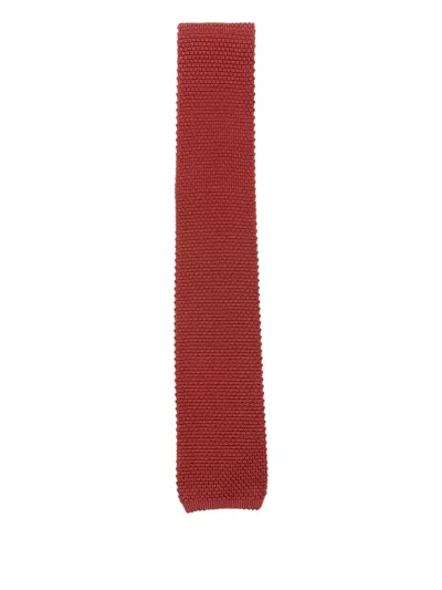 Husbands Knitted Tie In Red