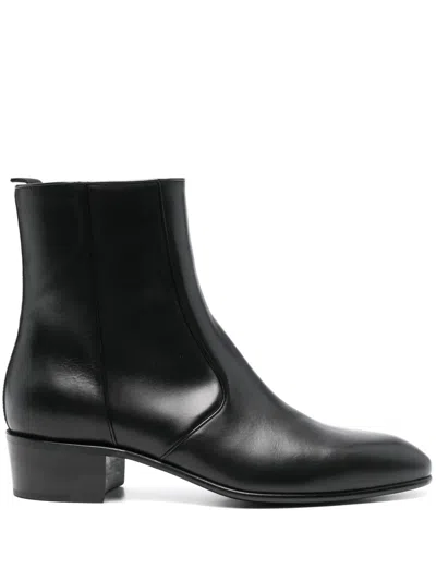 Husbands Leather Chelsea Ankle Boots In Black