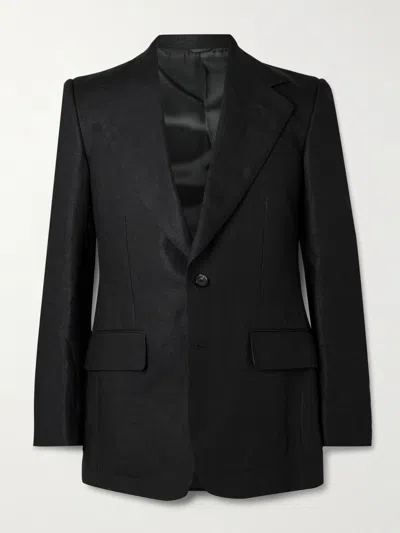 Husbands Linen Suit Jacket In Black