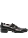 Husbands Leather Bar Loafers In Black