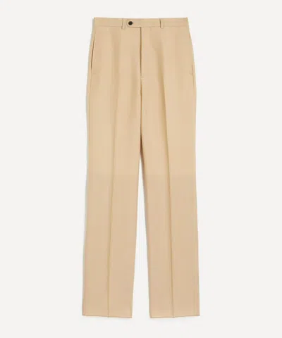 Husbands Mens Beige Kid Mohair-wool Straight Trousers In Sand