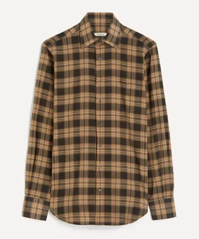 Husbands Mens Classic Collar Cotton Voile Plaid Shirt