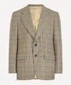 Husbands Mens Multicolour Houndstooth Single-breasted Wool Flannel Jacket In Brown
