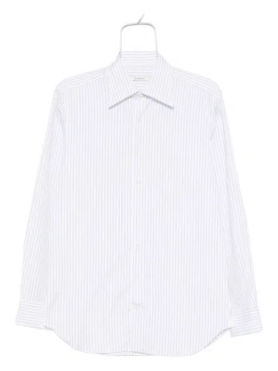 Husbands Pinstripe Cotton Shirt In White