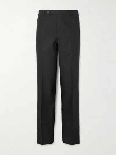 Husbands Straight-leg Virgin Wool Trousers In Black
