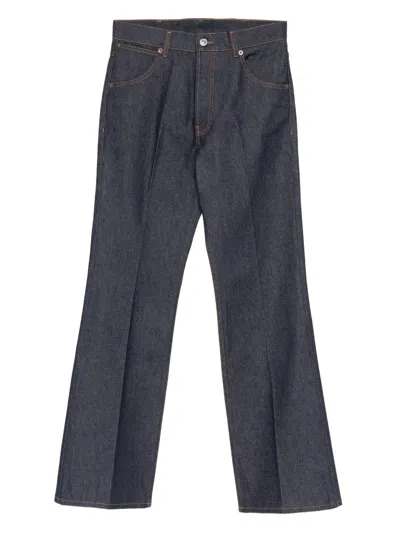 Husbands Topstitched Wool Denim In Blue