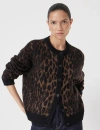 Hush Animal Jacquard Cardigan With Mohair In Brown