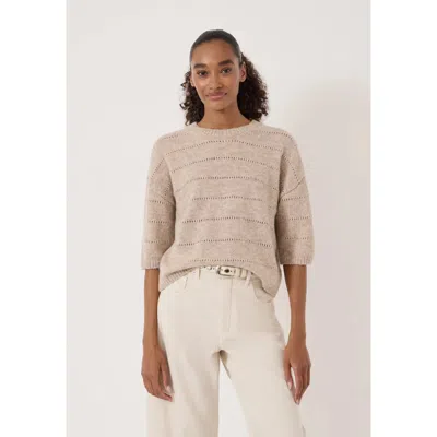 Hush Arlette Gathered Sleeve Tee In Neutral