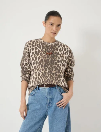 Hush Astra Leopard Print Cotton Sweatshirt In Animal Print