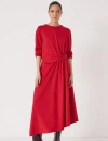Hush Asymmetric Hem Jersey Dress In Red