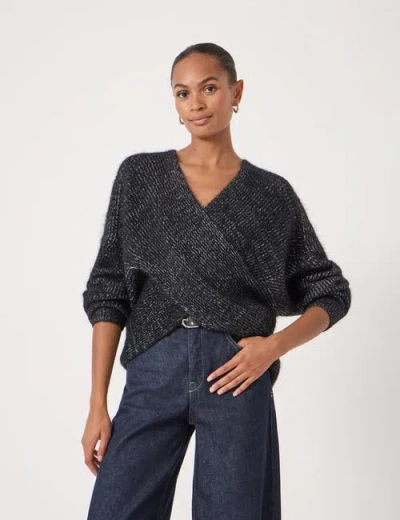 Hush Betty Wool Blend Metallic Sweater In Gray
