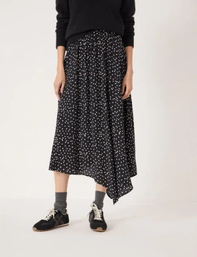 Hush Cesca Polka Dot Asymmetric Skirt In Black