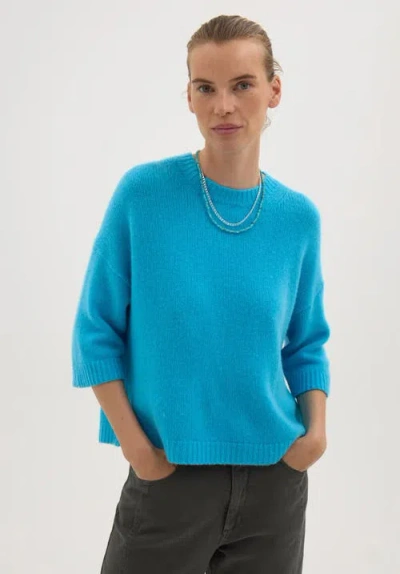 Hush Cherrie Chunky Cashmere Top In Blue