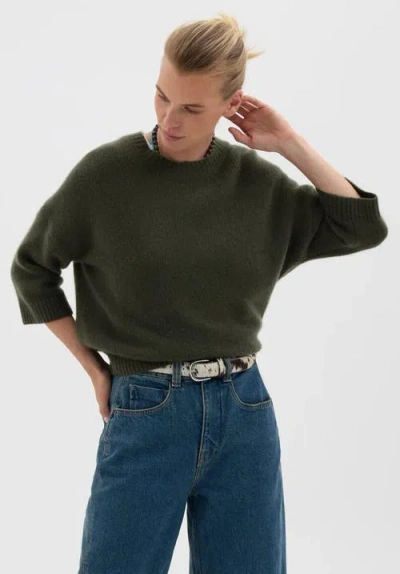 Hush Cherrie Chunky Cashmere Top In Green