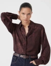 Hush Chiffon Printed Long Sleeve Shirt In Brown