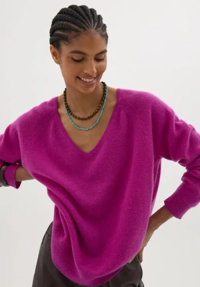 Hush Constance Cashmere V Jumper In Pink