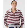 Hush Cotton Striped Polo Top In Brown