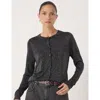 Hush Crew Neck Slim Fit Metallic Cardigan In Black