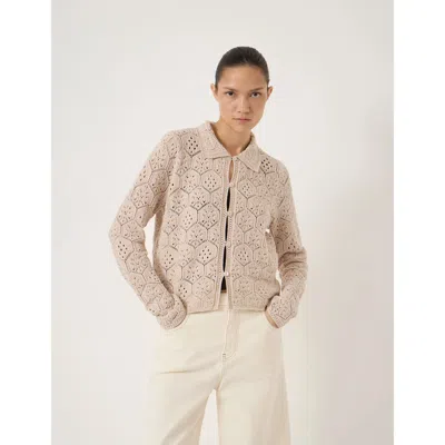 Hush Crochet Cotton Long Sleeve Cardigan In Multi