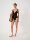Hush Dina Crinkle Double Strap Swimsuit In Black